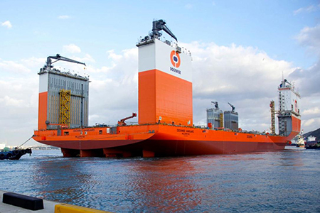 Komend weekeinde is de Vanguard – ’s werelds grootste ‘zwareladingschip’ - te gast in hartje Rotterdam. Foto: Dockwise