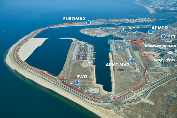 Maasvlakte: Hybride containervervoer (met of zonder chauffeur) op interne baan