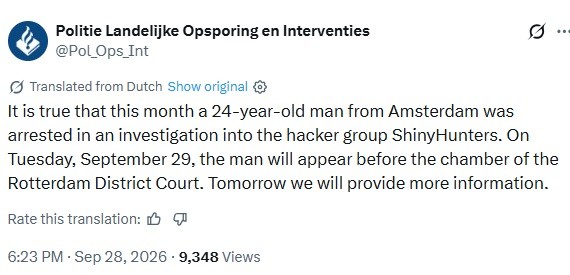 Zogenaamde 'spijtoptant-hacker' Pepijn van der S opgesloten in onderzoek naar ShinyHunters