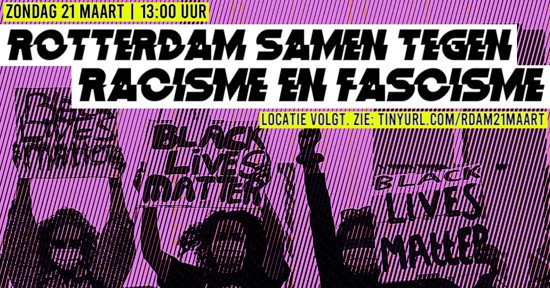 Rotterdamse antiracisme en antifascisme manifestatie